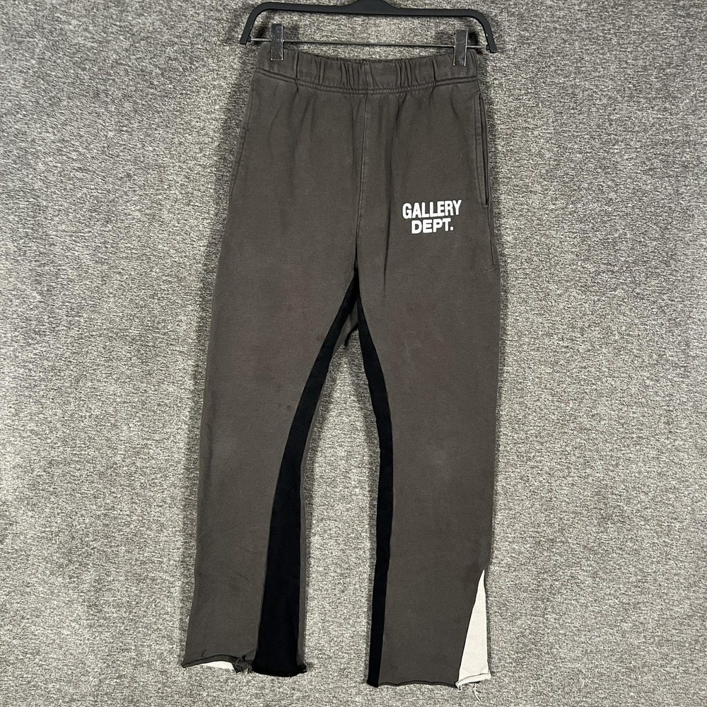 Gallery Dept. Pants Small Gray Fleece Sweatpants Colorblock Raw Hem Joggers‎